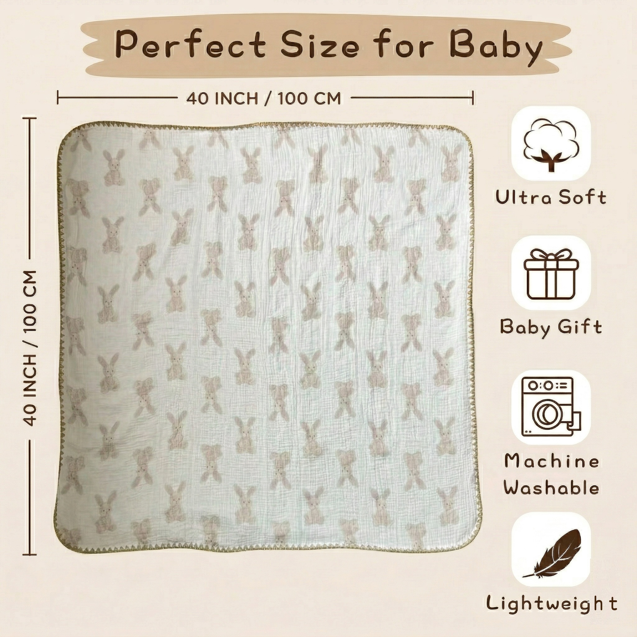 Baby 豆豆毯-兔子 - Comfortable Baby Blanket