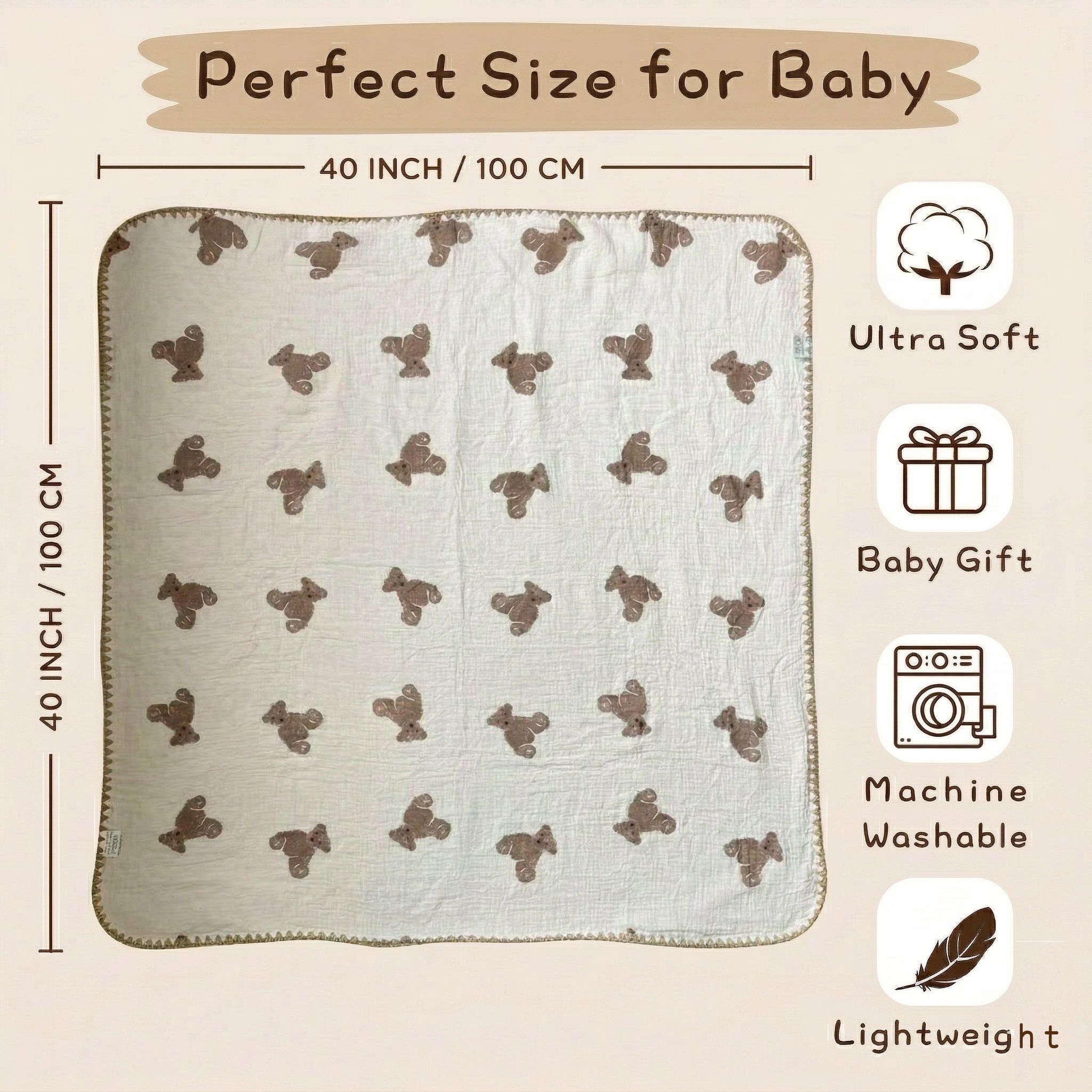 Baby 豆豆毯-小熊 - Comfortable Baby Blanket