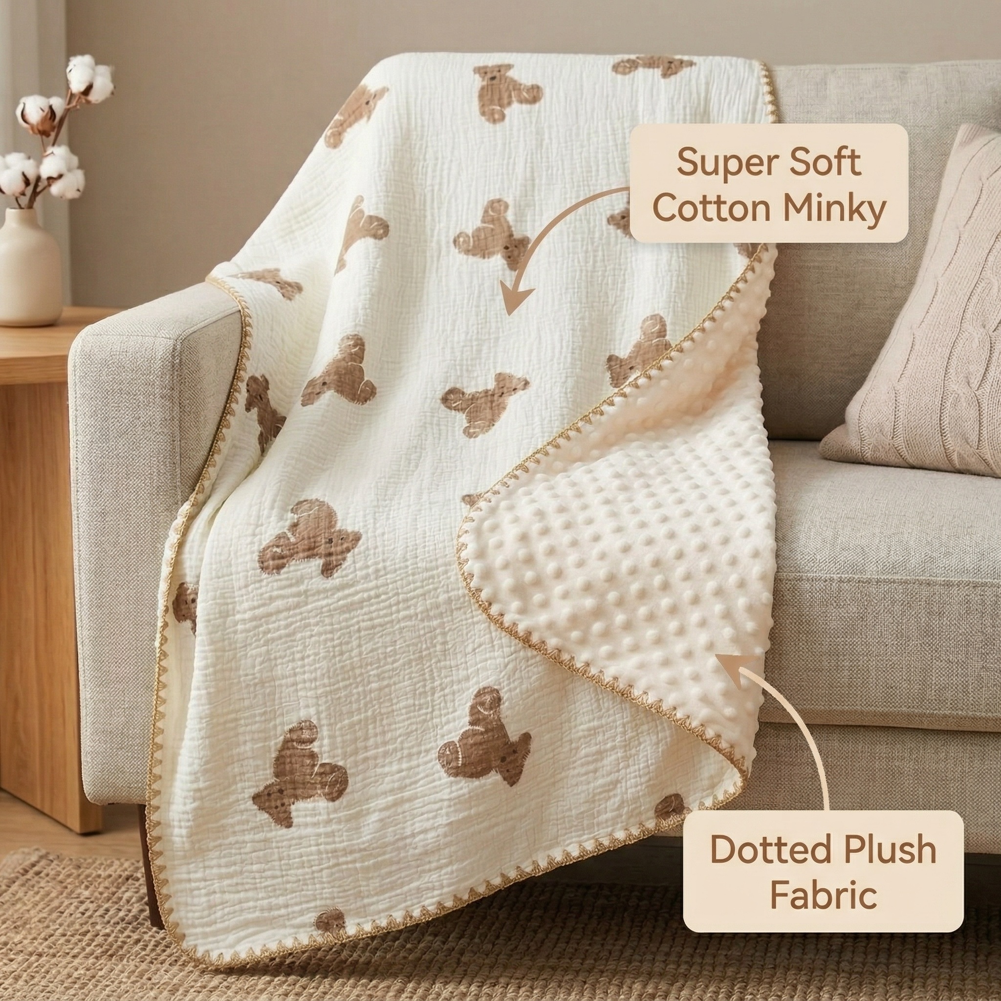 Baby 豆豆毯-小熊 - Comfortable Baby Blanket
